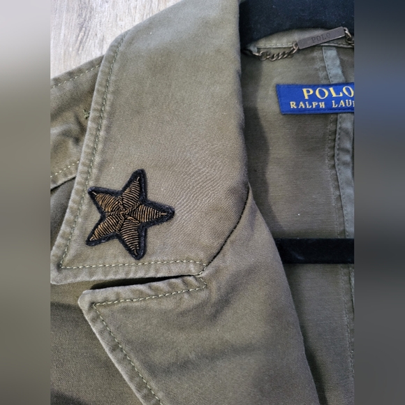Ralph Lauren Polo Blue Label Military Style Twill Moto Jacket Womens Size Small - Picture 9 of 11